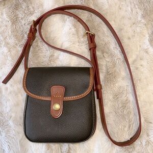Classic Dark Brown and Tan Leather Crossbody Dooney & Bourke Bag